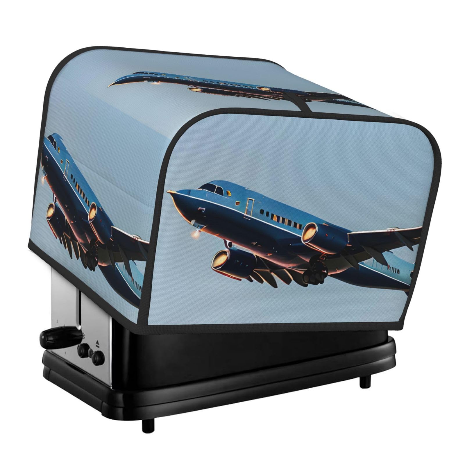Flying Airplane Print 4-Slice Toaster Cover Dustproof Waterproof Kitchen Appliance Protector For Bread