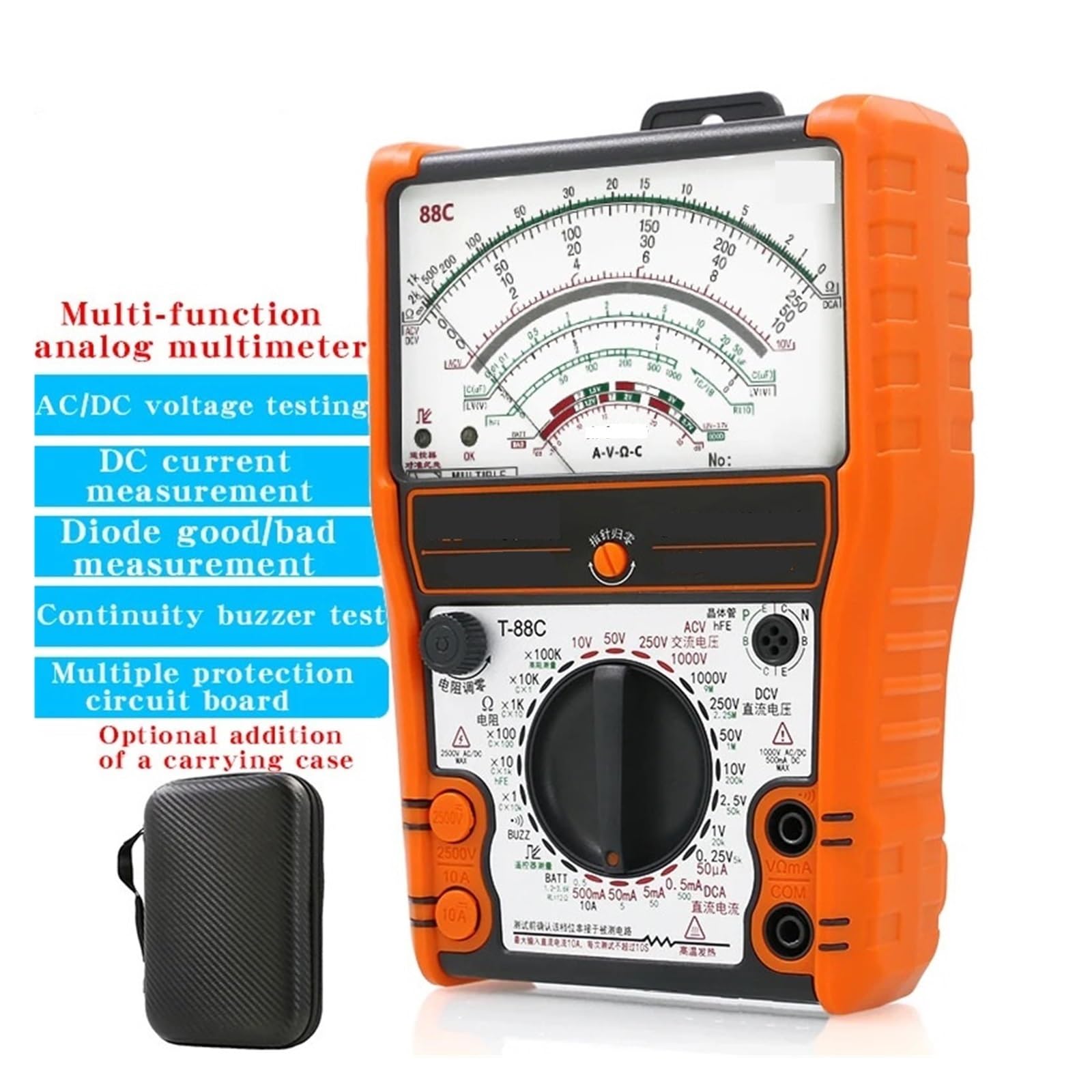 Multimetro digitale, Multimetro analogico 88C, misuratore con puntatore meccanico ad alta precisione anti-ustione