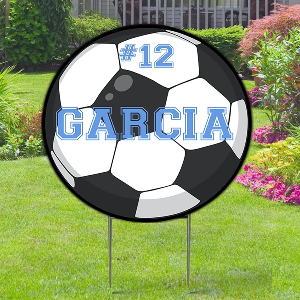 Personalized Ball Cut-out Yard Sign 17x17 In With Number &name, Basketball Football Volleyball Softball Volleyball Baseball Tennis Yard Sign Outdoor Lawn Decorations, Birthday Party Décor#1