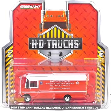 Collectibles Diecast 33250-B H.D. Trucks Series 25-2019 Step Van - Dallas Regional Urban Search & Rescue - Rescue Operations Support - Dallas Fire Department, Dallas, Texas 1/64 Scale