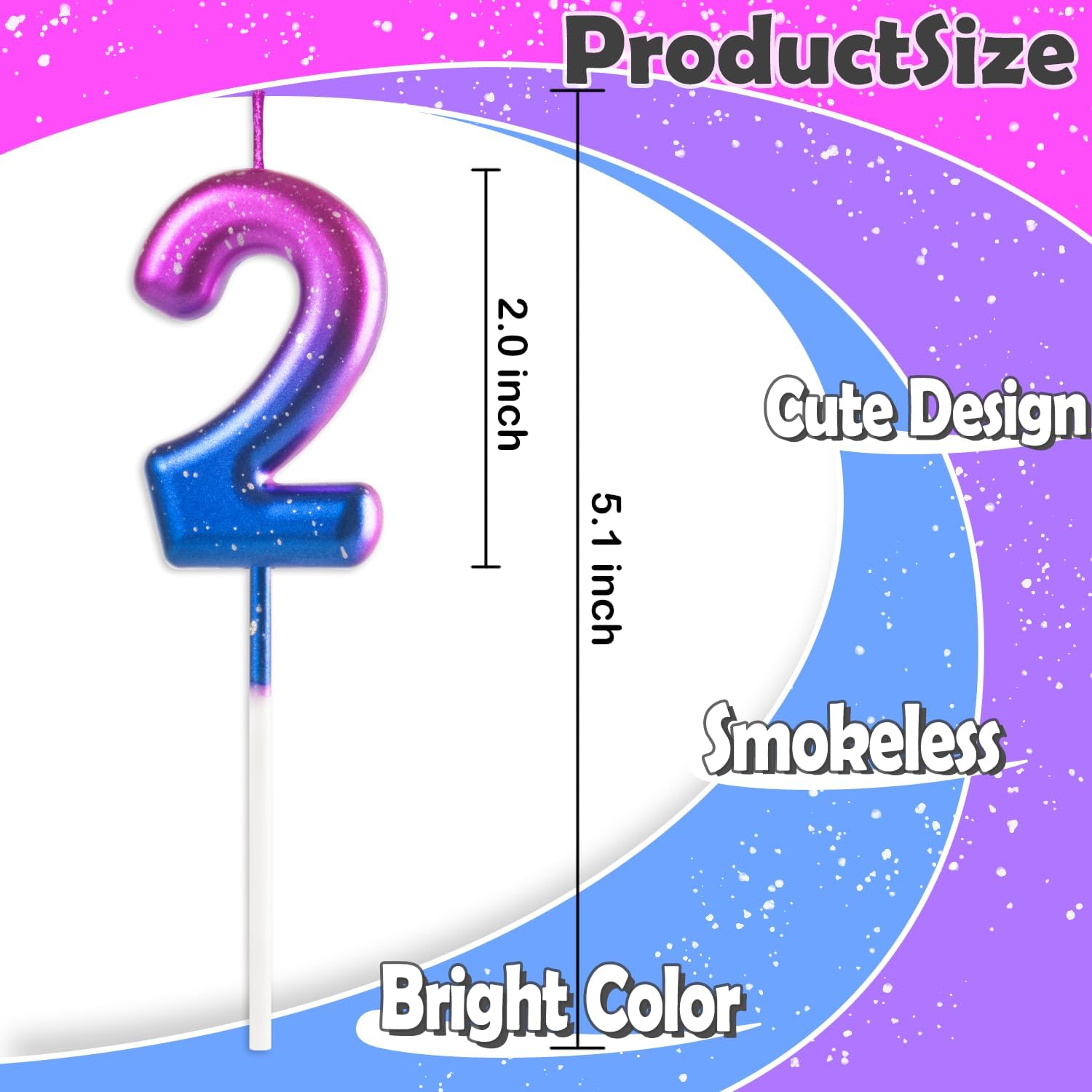 10th Birthday Candle for 10th Pink and Purple Birthday Decorations for Girls, Number 10 Candle for Huntrix Birthday Decorations, 10 Cake Topper for Girls 10 Year Old Party Decor Supplies Favors