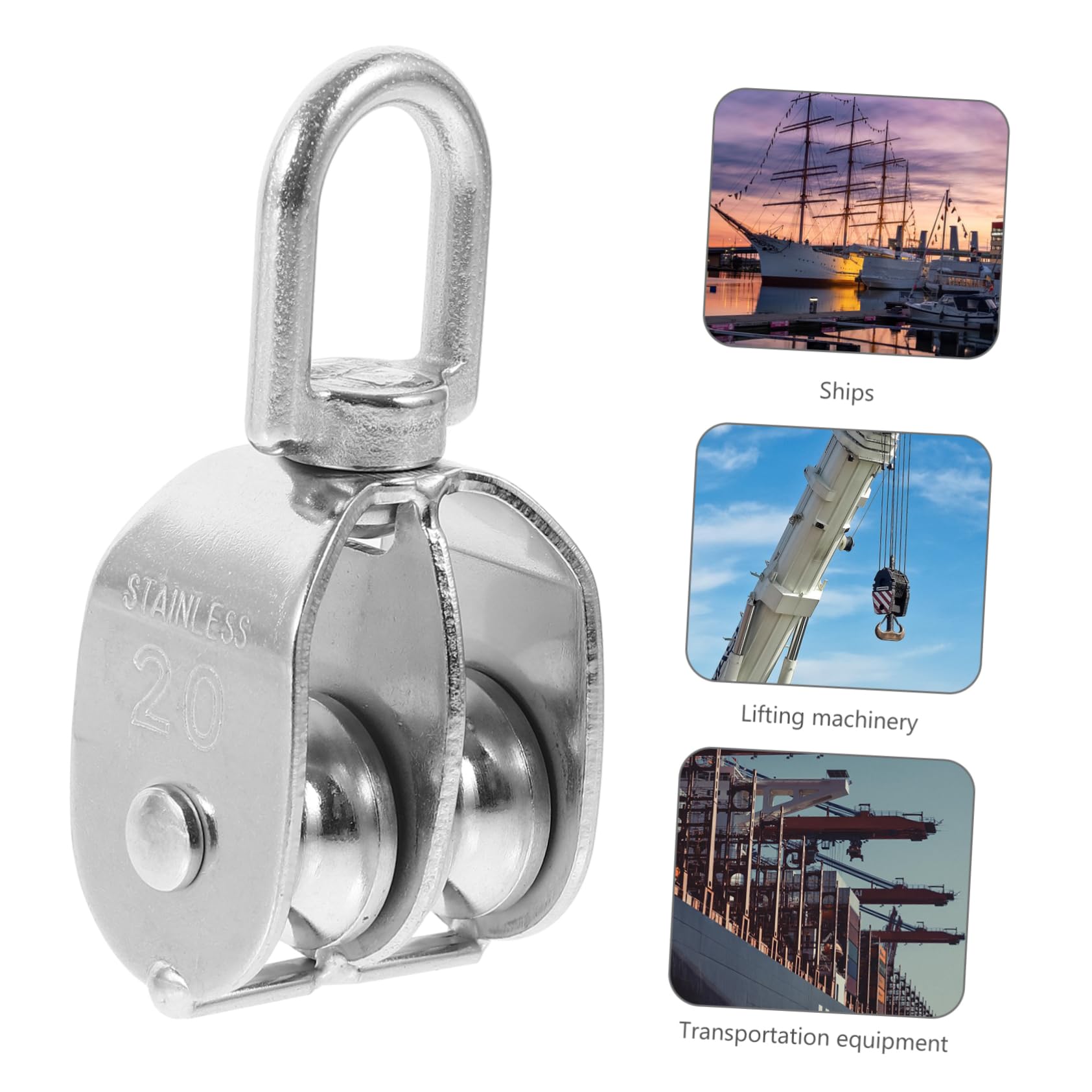 MUSISALY Trailing Cable Pulley Lifting Swivel Hoist Hook Rigging Steel Pulley for Tow Bar Enhanced Traction