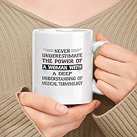 Vista 154 de Taza de cerámica blanca de 11 oz de regalo para mujer, nunca subestimes el poder de la mujer con un regalo para liderazgo y tutoría en atención