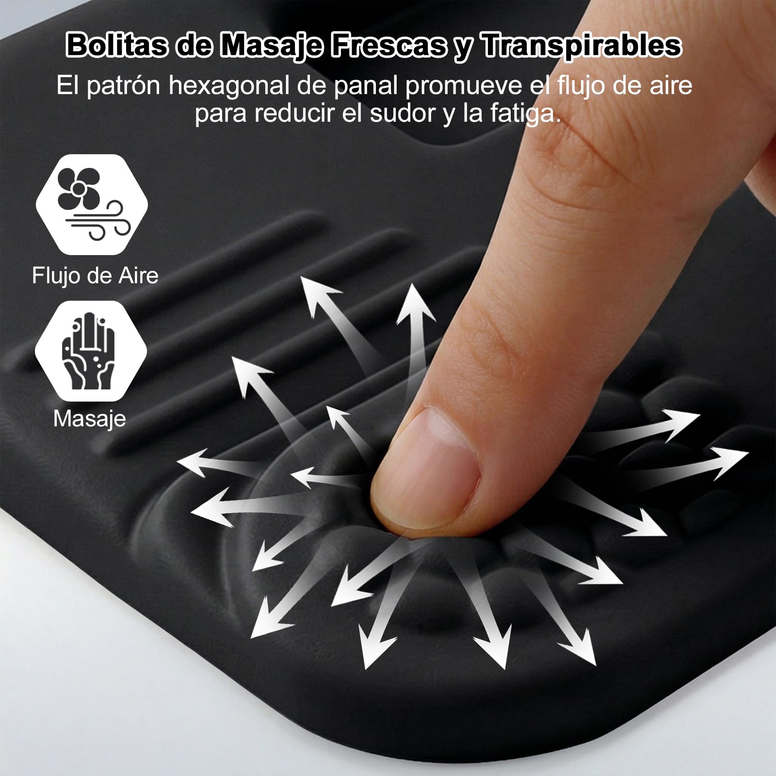LIMOUS Reposamuñecas Ergonómico para Teclado, Soporte Elevador Ajustable 2 Ángulos con Caja de Almacenamiento, Almohadilla Ola de Espuma Viscoelástica, Base Antideslizante para Oficina y Gaming-Negro