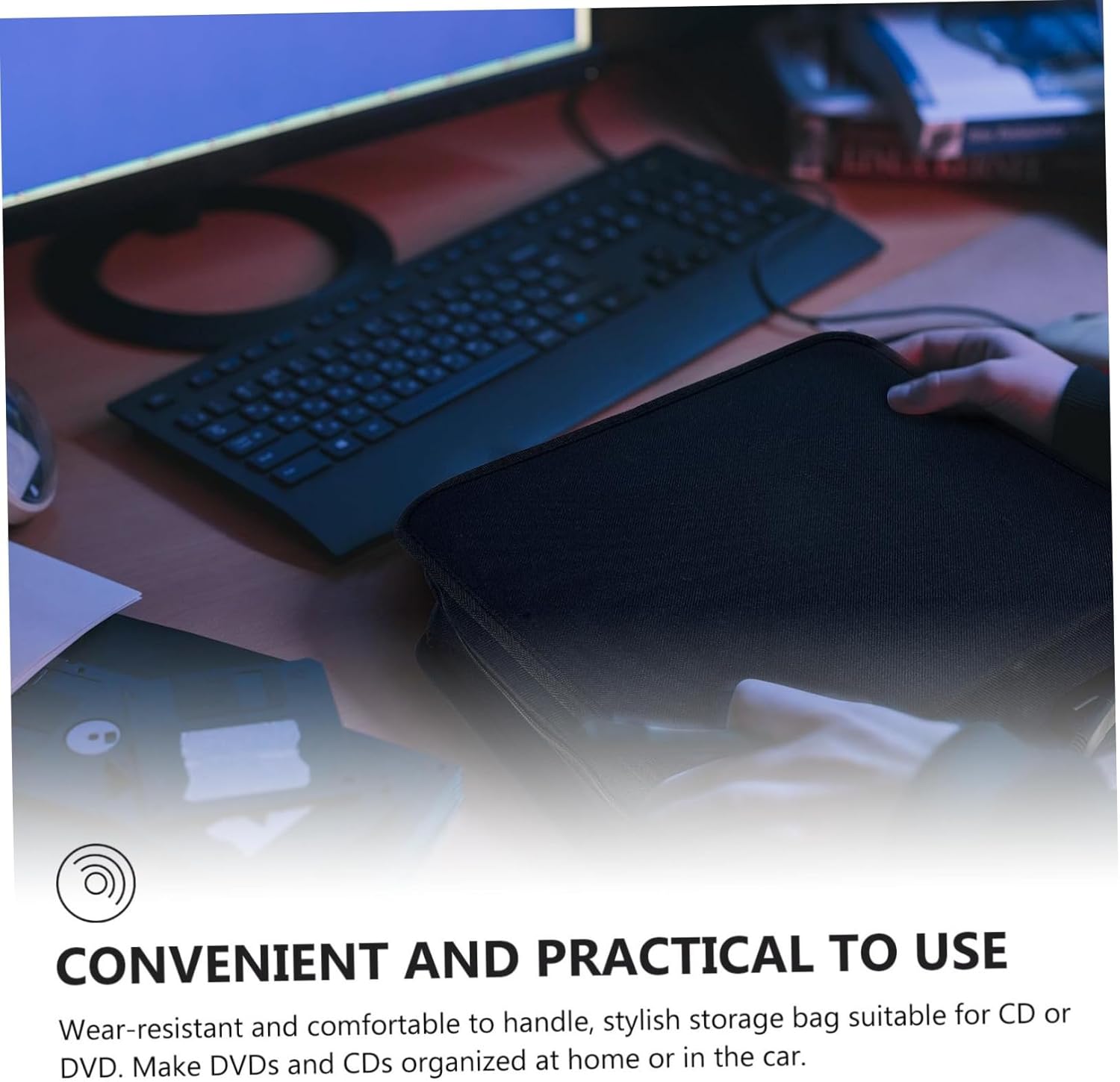 Capacity CD Dvd Storage Bag Organizer with Handle Oxford Protective Case for and Dvds for Home Travel Use