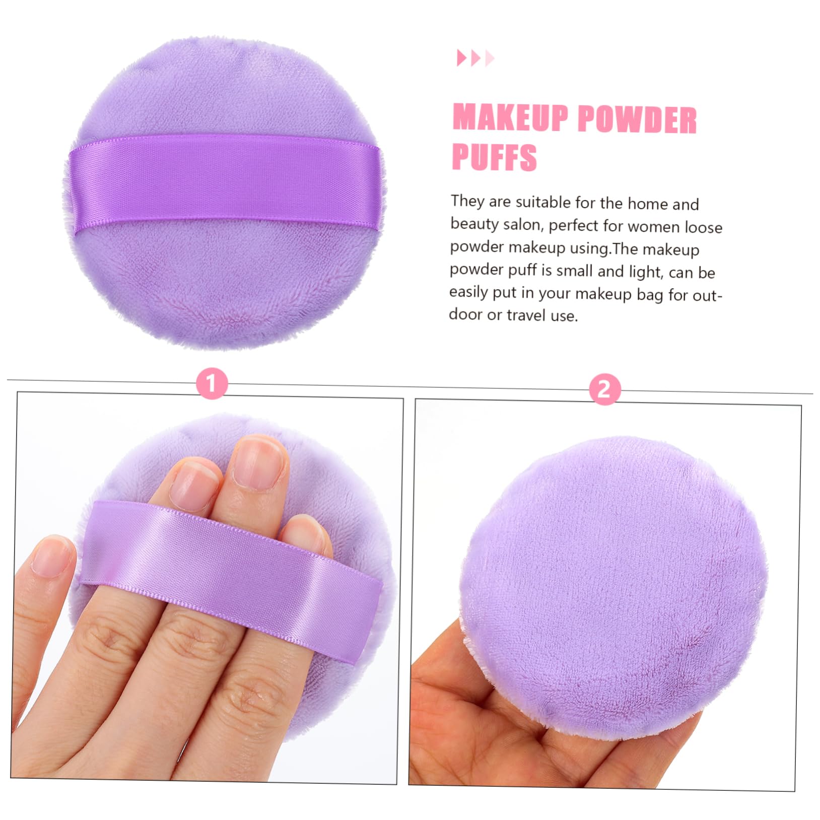 PartyKindom 5pcs Powder for Makeup Powder for Face Powder Makeup Pads Cotton Rounds Loose Face Powder Puff Fluffy Makeup Sponges Make up Sponges Makeup Puff Pure Cotton Violet