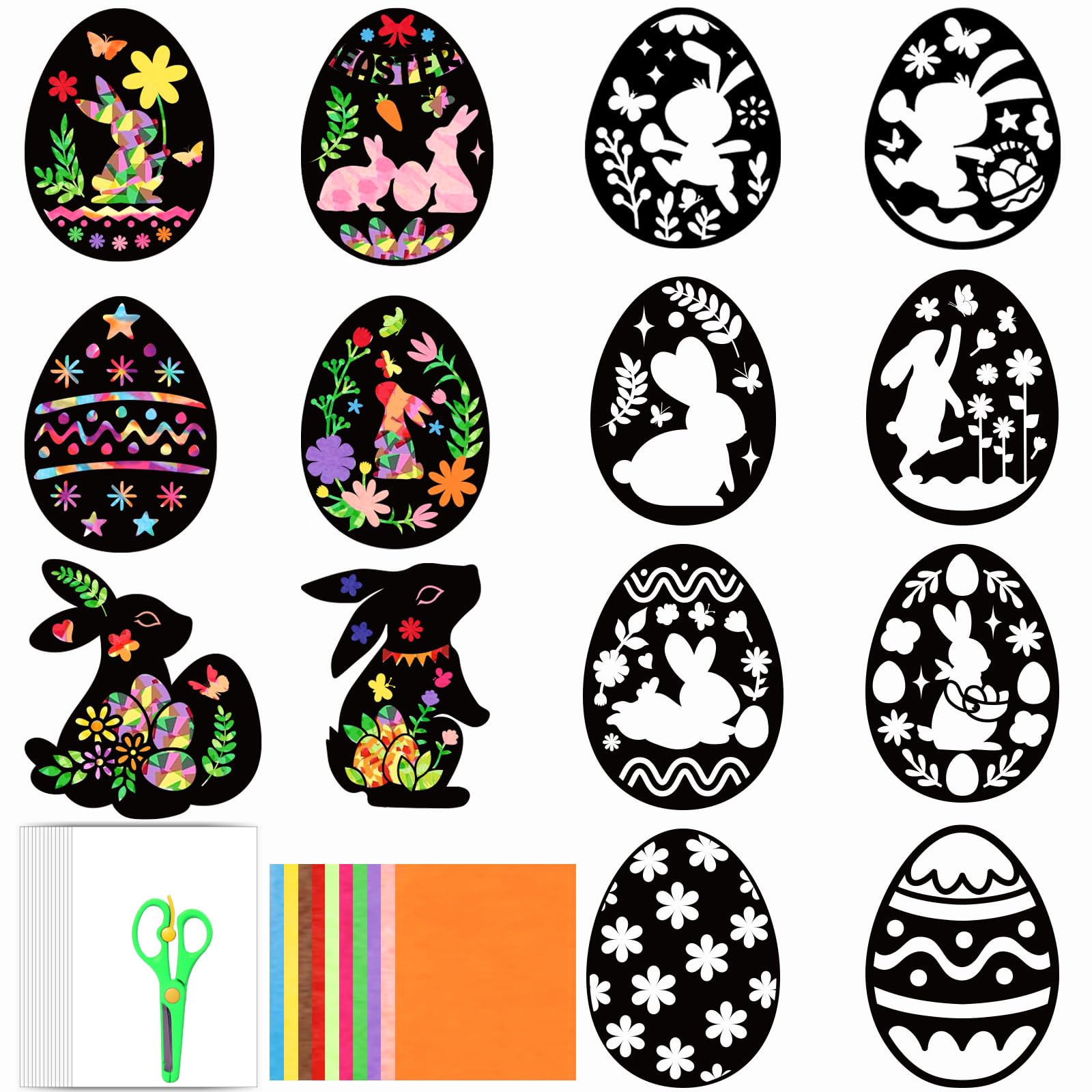 Set Di Ciondoli Di Pasqua Fai Da Te: Uova, Coniglietti, Polli E Fiori, Per Decorare Asilo E Casa