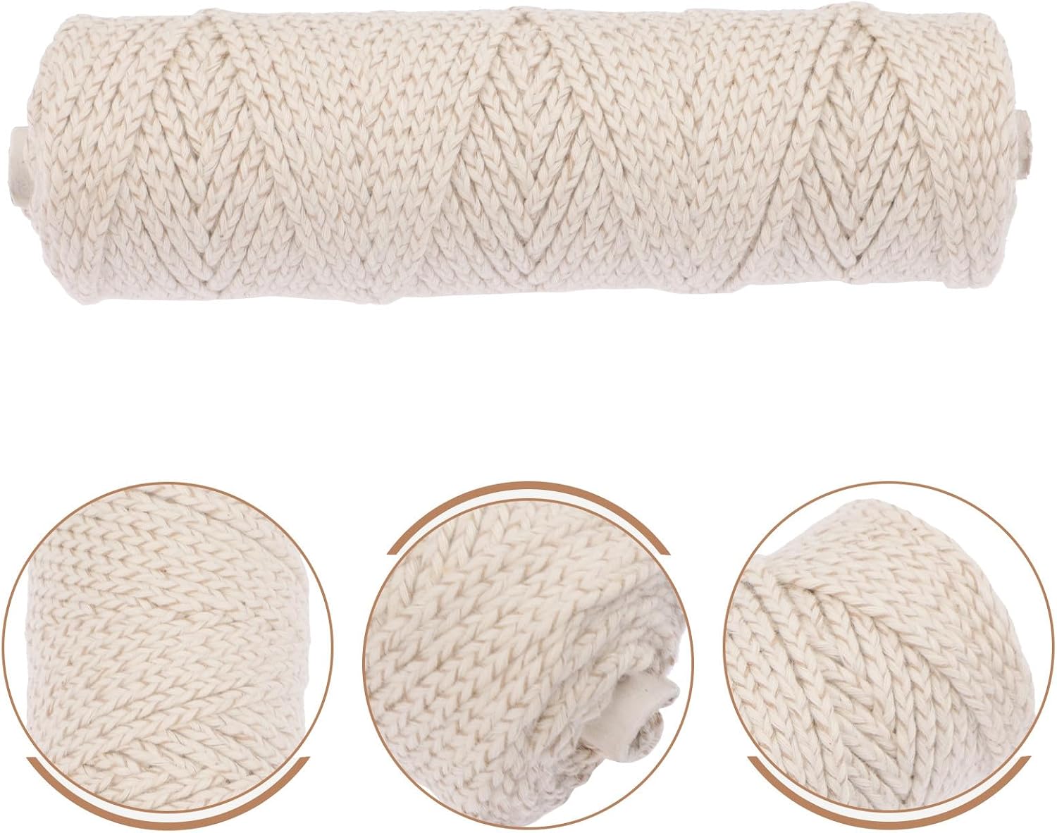 PRETYZOOM Cotton Candle Wicks 50-Strand 85m Roll for Candle Making DIY Crafts Smoke-Free Cotton Wick for Hobbyists and Artisans