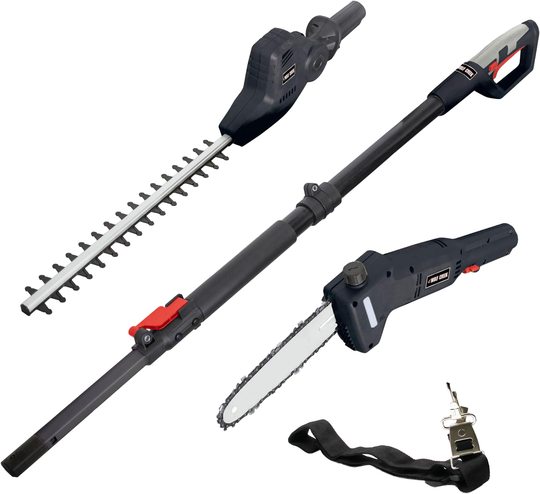 Equip2Clean Electric Hedge Trimmer 2-in-1 Telescopic Pole & Garden Chainsaw | Corded Electric Hedge Cutter 500W 410mm & 710W Pole Saw | Gardening Tool, Bush Trimmer & Tree Saw For Hedges Or Branches