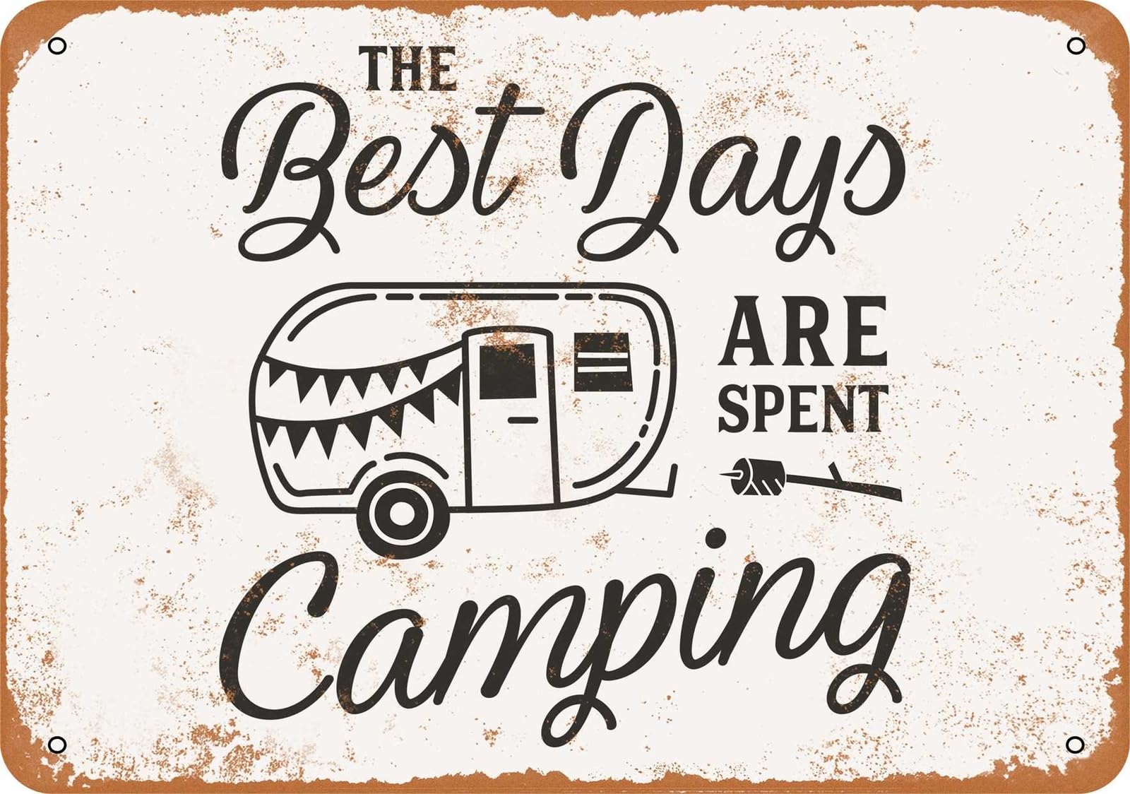 Miaomansenstore Metal Sign - Best Days Are Spent Camping - Vintage Look Home Decor