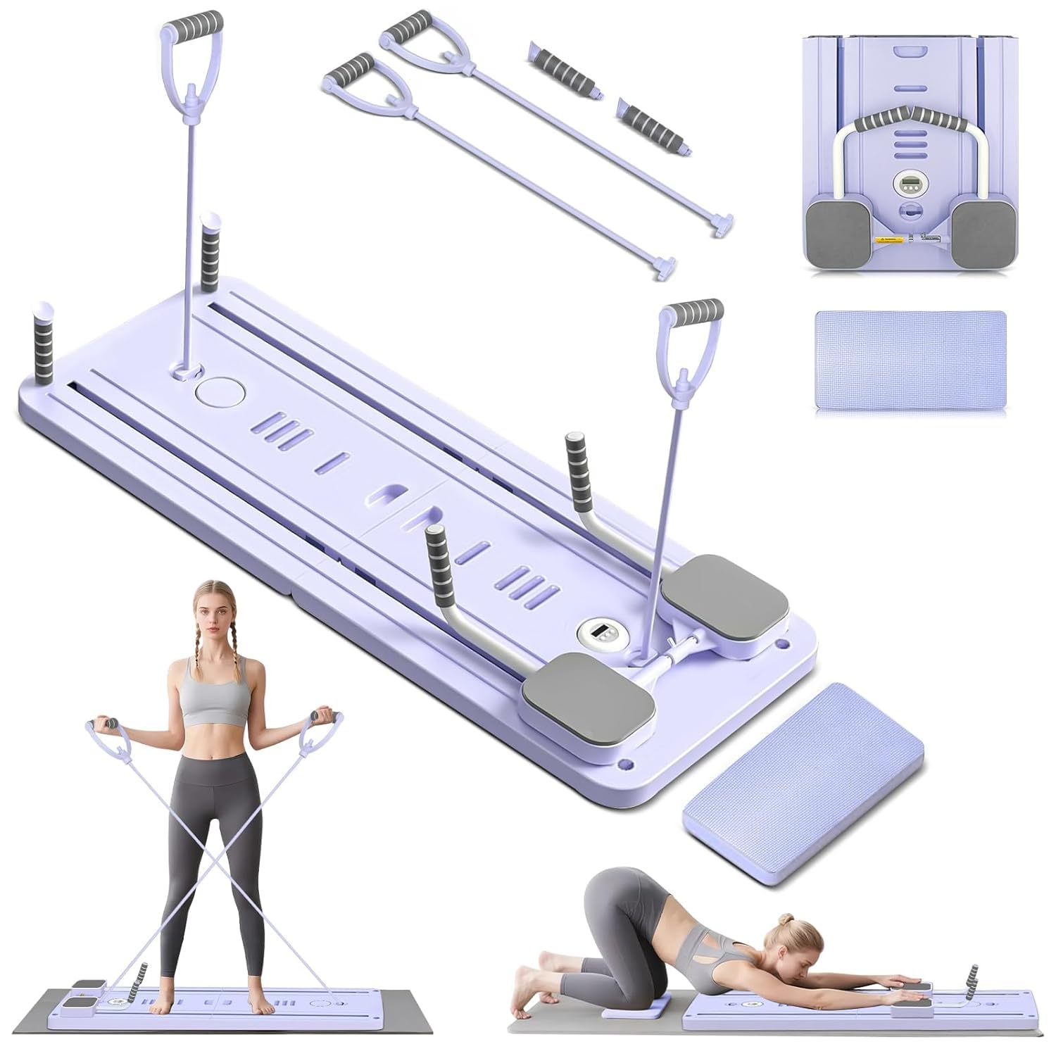 ESCUCHA Pilates Board, Multifunctional Abdominal Board, Ab Core Trainer for Home Workout – Multifunctional Core Trainer with Resistance Bands & Sliding Pads – Full Body Exercise Board for Abs, Arms & Legs, Compact Storage Design-image-31