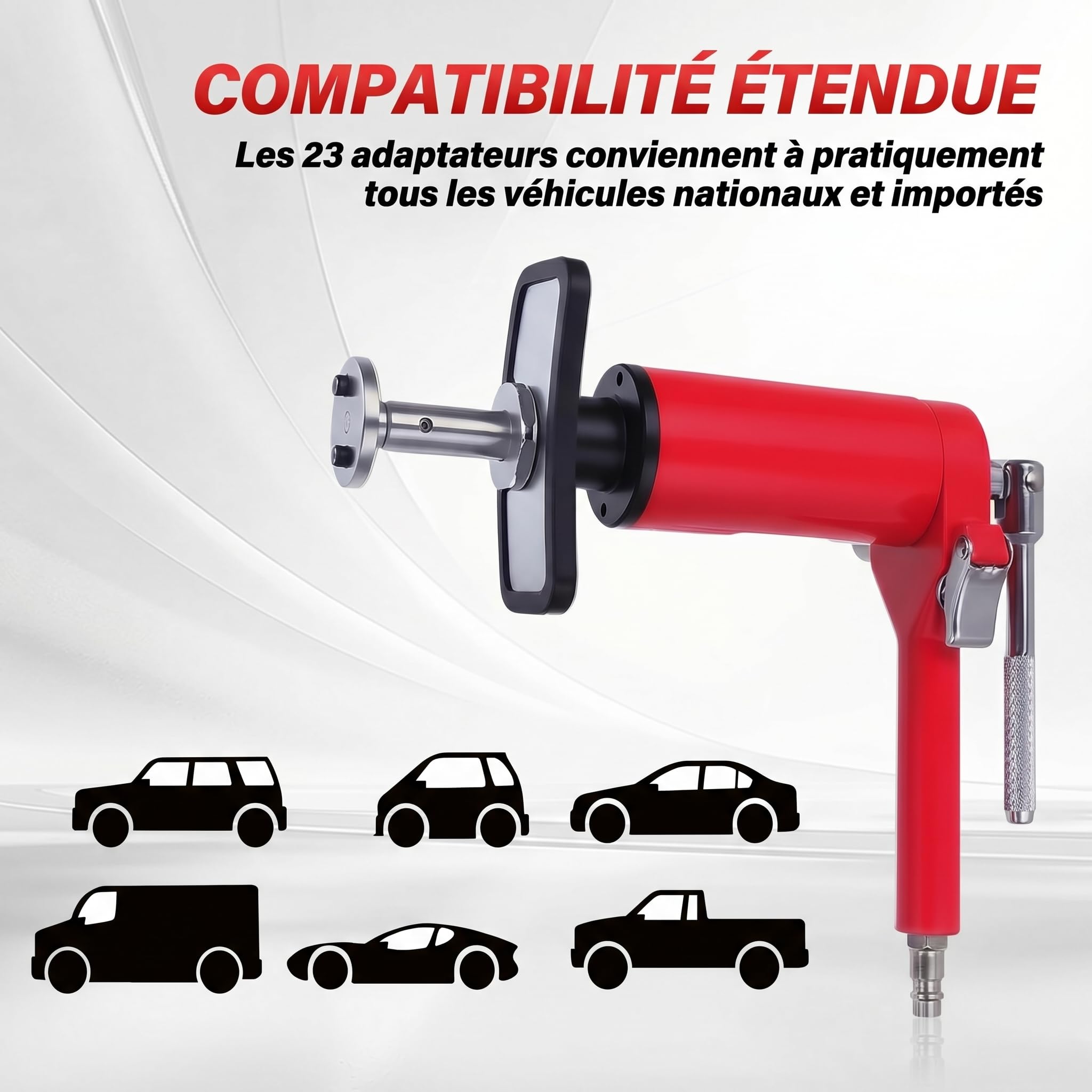BILITOOLS Outil de compression pour étrier de frein pneumatique, 24 pièces à air actionné par le piston de frein à disque