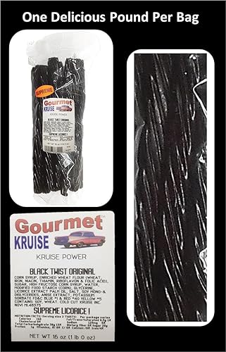 Miniatura 3 de Red Regaliz Original Twist Bolsas de 2-1 lb (1) Regaliz Negro Original 1lb (Peso NETO 48 OZ) Gourmet Kruise Signature Gifts
