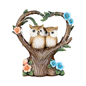 Solar Garden Light, Lovely Owl Solar Figurines Sculptures, Garden Stake Light Ornament, Waterproof Warm LED Light for Yard Garden Patio Lawn Indoor Outdoor Decor (Owl)