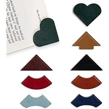 8 Pcs Colorful Geometric Vintage Leather Bookmarks, Stylish Corner Page Accessories, Retro Themed Book Page Holders, Durable Book Markers for Reading, Reading Gifts for Women Teens & Book Lovers