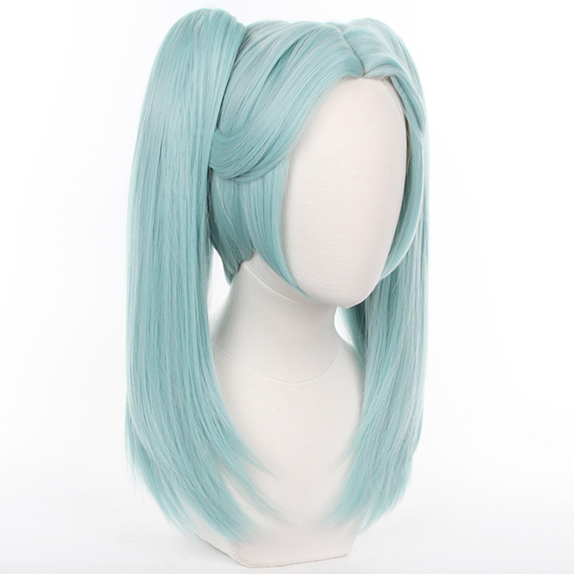 Green Double Ponytail Wig for Women Halloween Heat Resistant Synthetic Long Pigtail Costume Hairs Christmas Comic Con Replacement Wigs - Image 3
