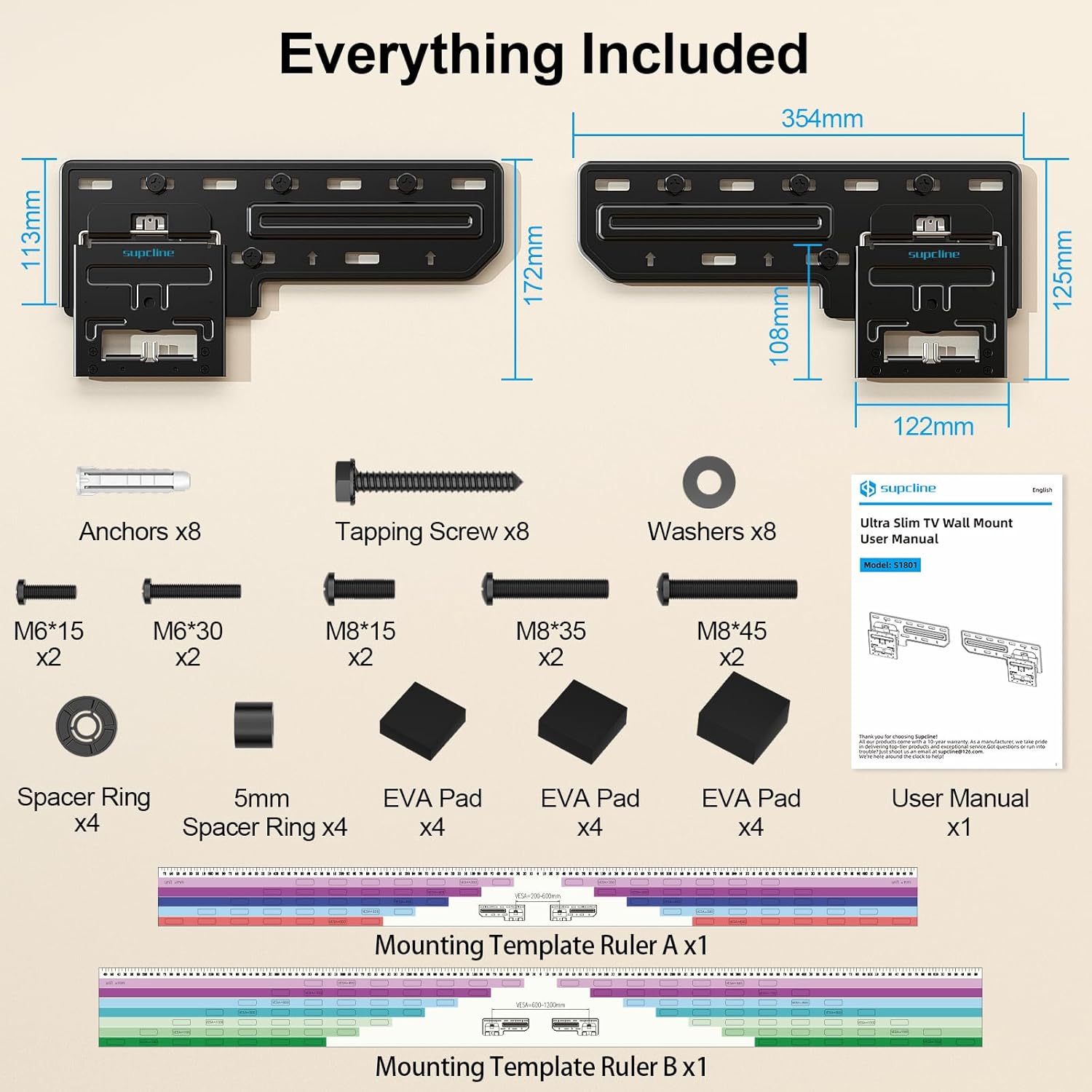 Ultra Slim TV Wall Mount for 42 to 100 inch Flat & Frame TVs, Only 0.31” Low Profile Flat to Wall TV Mount, Micro Gap Wall Mount tv Bracket, Hold up to 176 lbs, Blends in Any Interior - Image 7