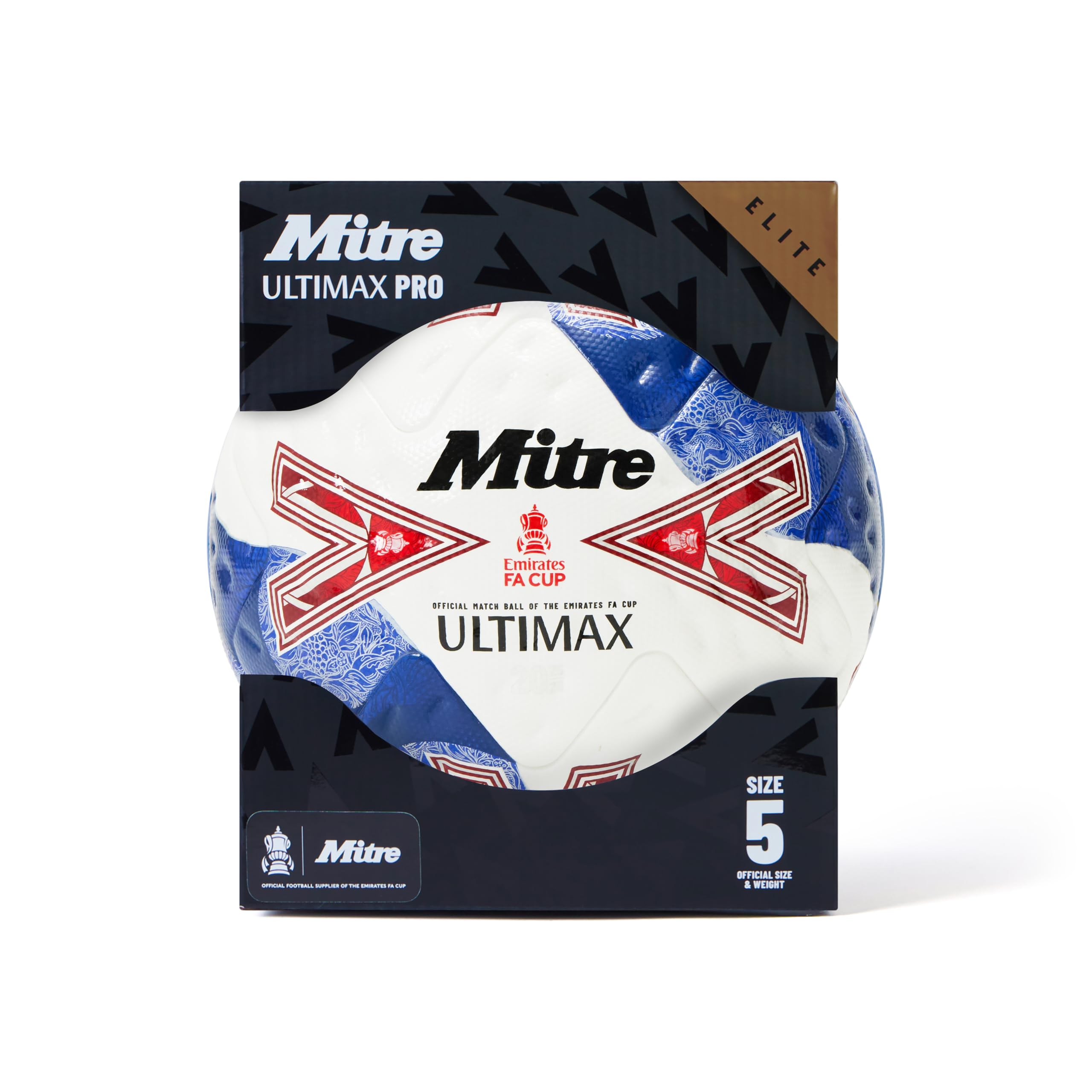 Mitre Ultimax Pro FA Cup Football | Official Emirates FA Cup Match Ball | Hyperfoam Power Cushioning | Elite Performance Football