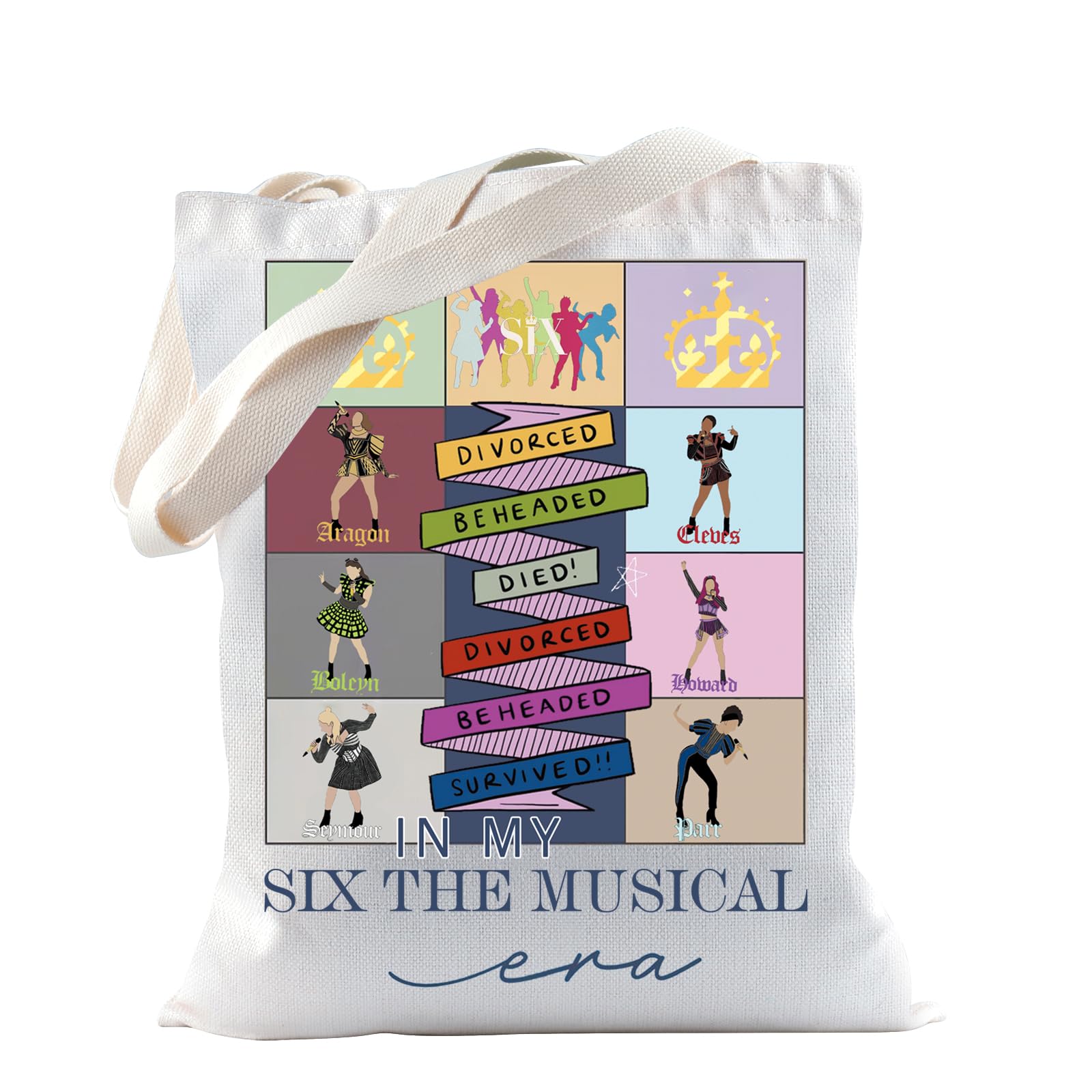 Musical Theatre Gift Musical Merchandise Tote Bag for Opera Lovers Theatre Fans Gift (Six Tote)