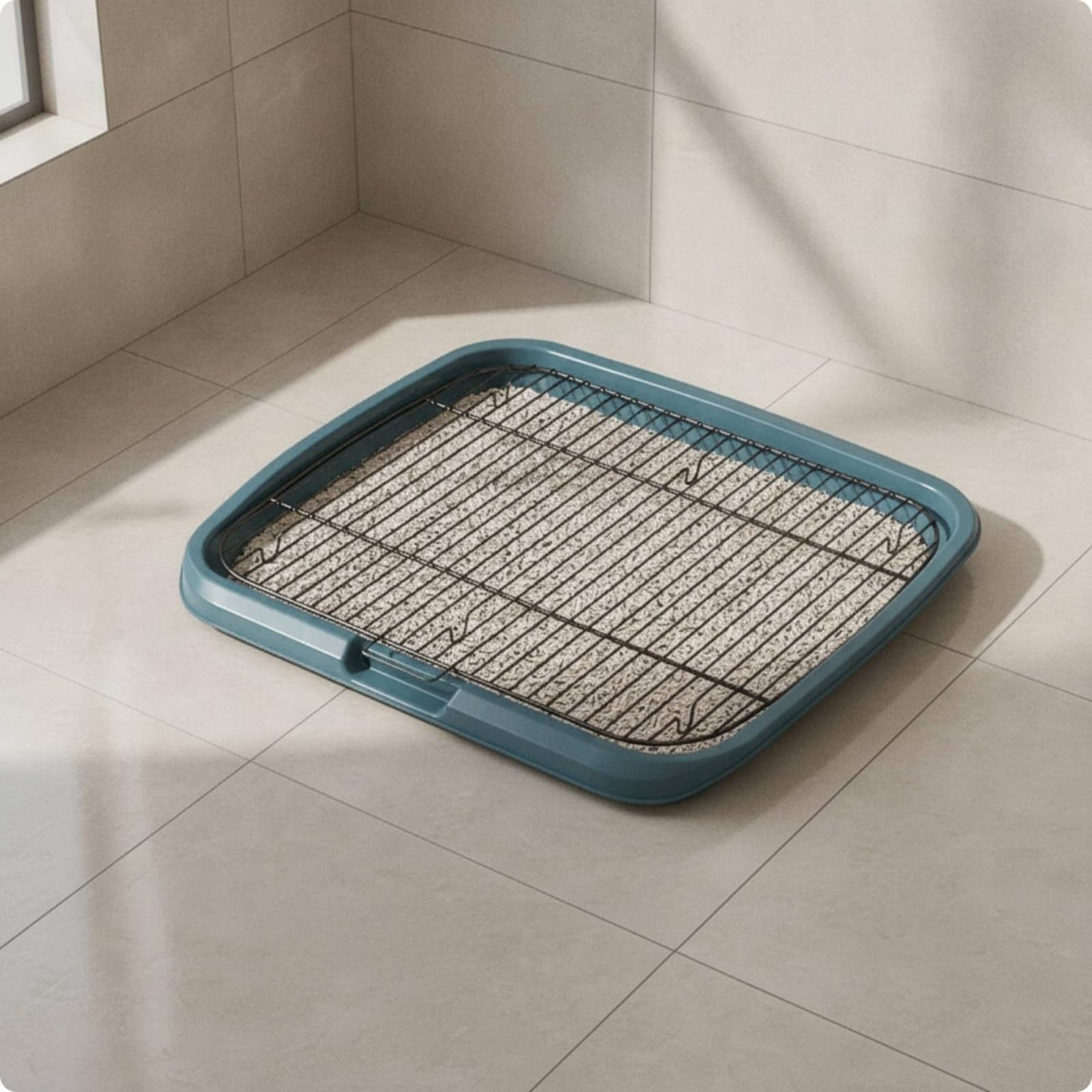 rockible Plateau Propreté avec Grille Amovible, Gris Avancé, Style to 1 | Hygiénique, Robuste, pour Balcon, Chiots, Chiens
