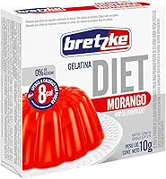 Bretzke – Gelatina Diet em Pó Sabor Morango 10g | Zero Açúcar | Sobremesa Leve e Refrescante | Preparo Rápido com Água
