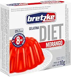Bretzke – Gelatina Diet em Pó Sabor Morango 10g | Zero Açúcar | Sobremesa Leve e Refrescante | Preparo Rápido com Água
