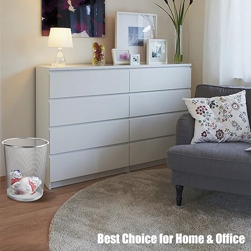 Miniatura 6 de Botes de basura de malla plateada de 4 galones, paquete de 10, papeleras de alambre de metal, papelera de malla plateada para oficina, contenedor de