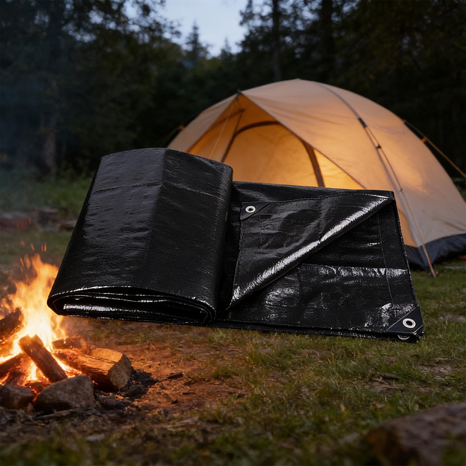 Lona impermeable exterior 100x260 cm negra resistente para cubrir cenadores