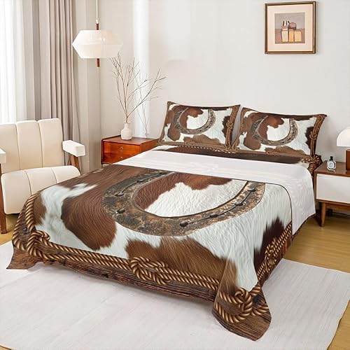 Miniatura 7 de Juego de sábanas con estampado de piel de vaca de girasol, tamaño Queen, juego de ropa de cama de piel de vaca abstracta para adolescentes y