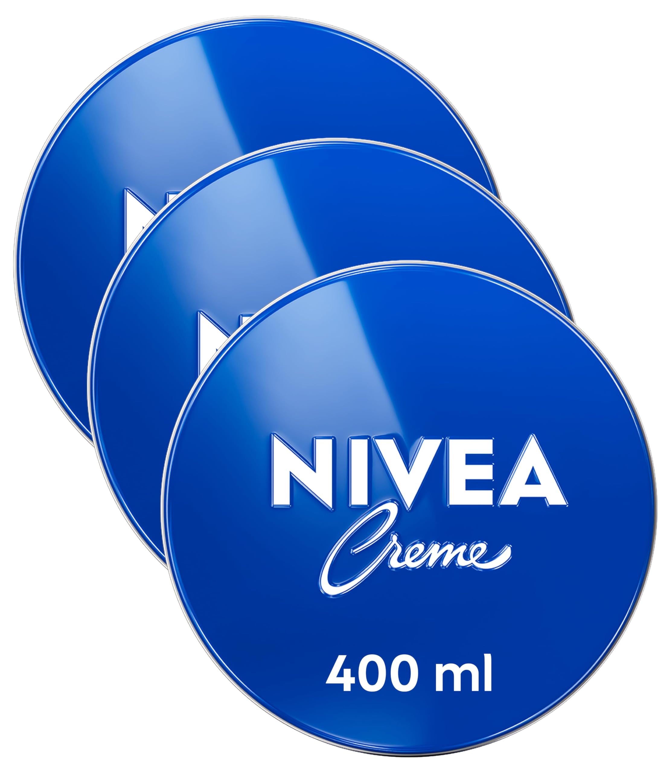 NIVEA Creme Tin (400ml), Moisturising Cream Provides Intensive Protective Care for Soft and Supple Skin, Ideal for Daily Use as a Face, Hand, or Body Cream (Pack of 3)