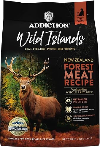 Addiction Wild Islands Forest Meat Receta de venado Premium Alimento seco para gatos - 4 libras