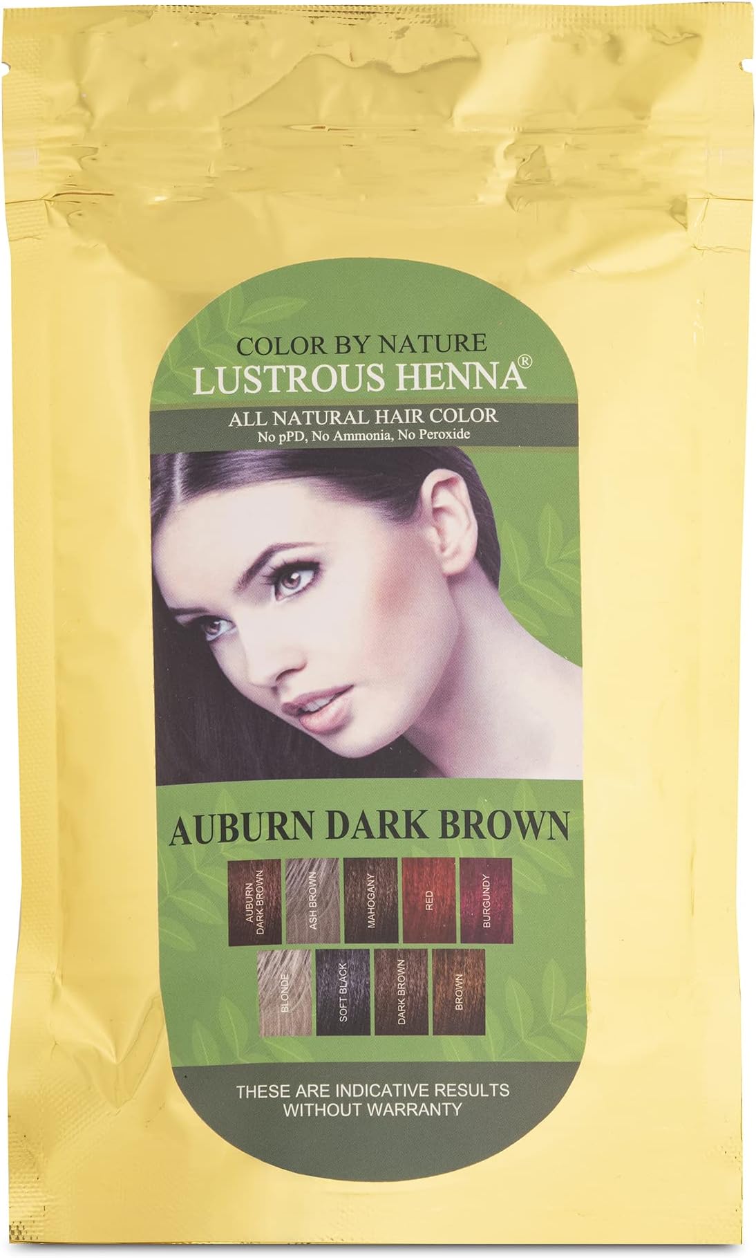 Auburn Dark Brown Color By Nature Lustrous Henna 100 grams