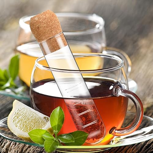 Miniatura 4 de Infusor de té de vidrio, difusor de vidrio reutilizable con corcho, colador de té transparente para tazas, tazas y teteras