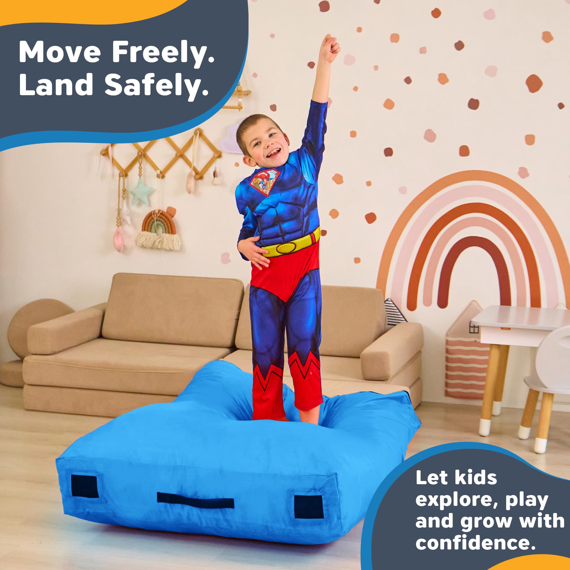 SaferBounce Sensory Crash Pad per Bambini | Grande 152 x 152 cm O 122 x 91 cm | Materasso Crash Autismo per Bambini | per Saltare & Giocare | Crashpad | Arrampicata & Ginnastica