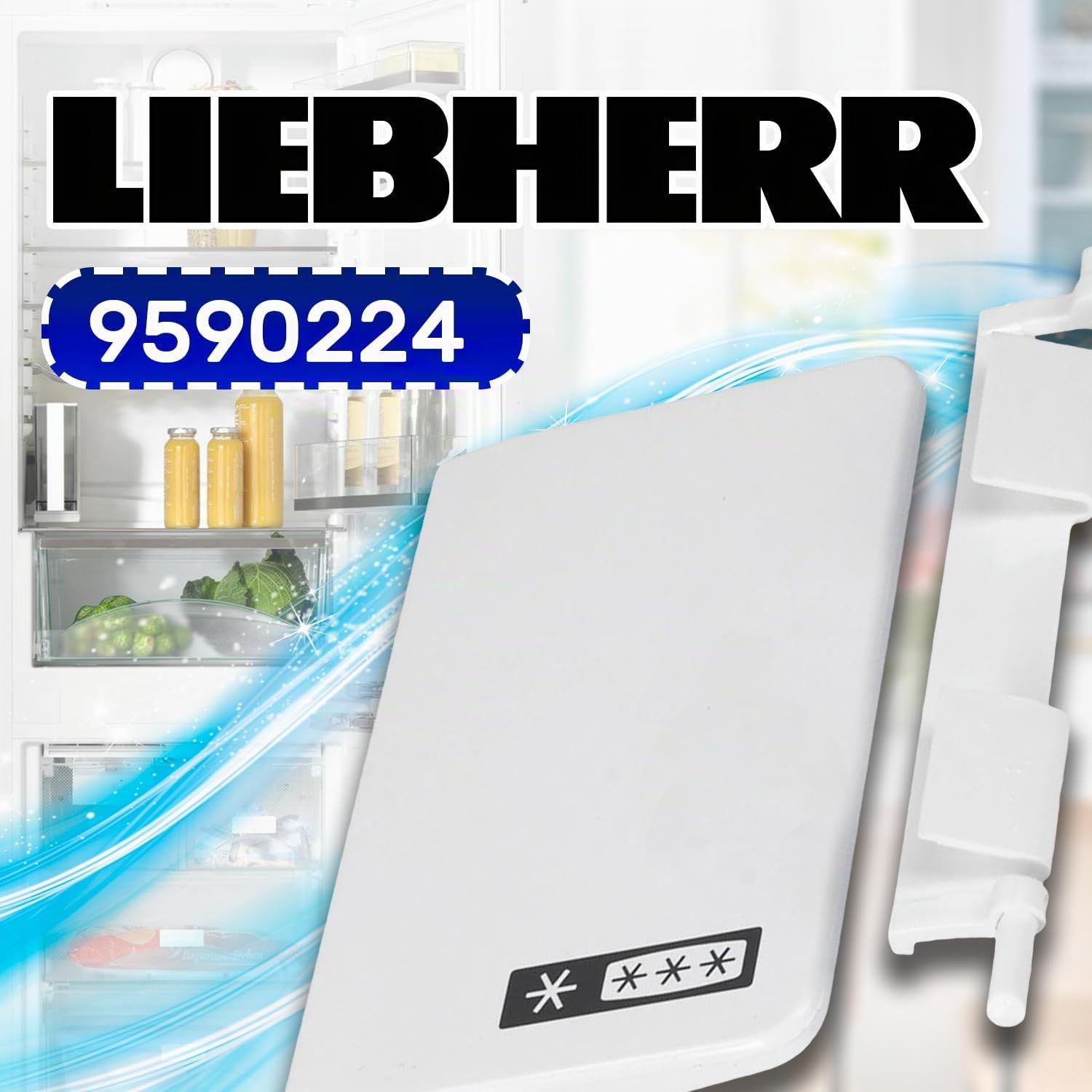 MONTERAL Griff für Gefrierschrank im Kühlschränke 100 x 65 x 14 mm und Feder mit Originalcode 9590224 7434194 für Liebherr - Garantie 10 Jahre