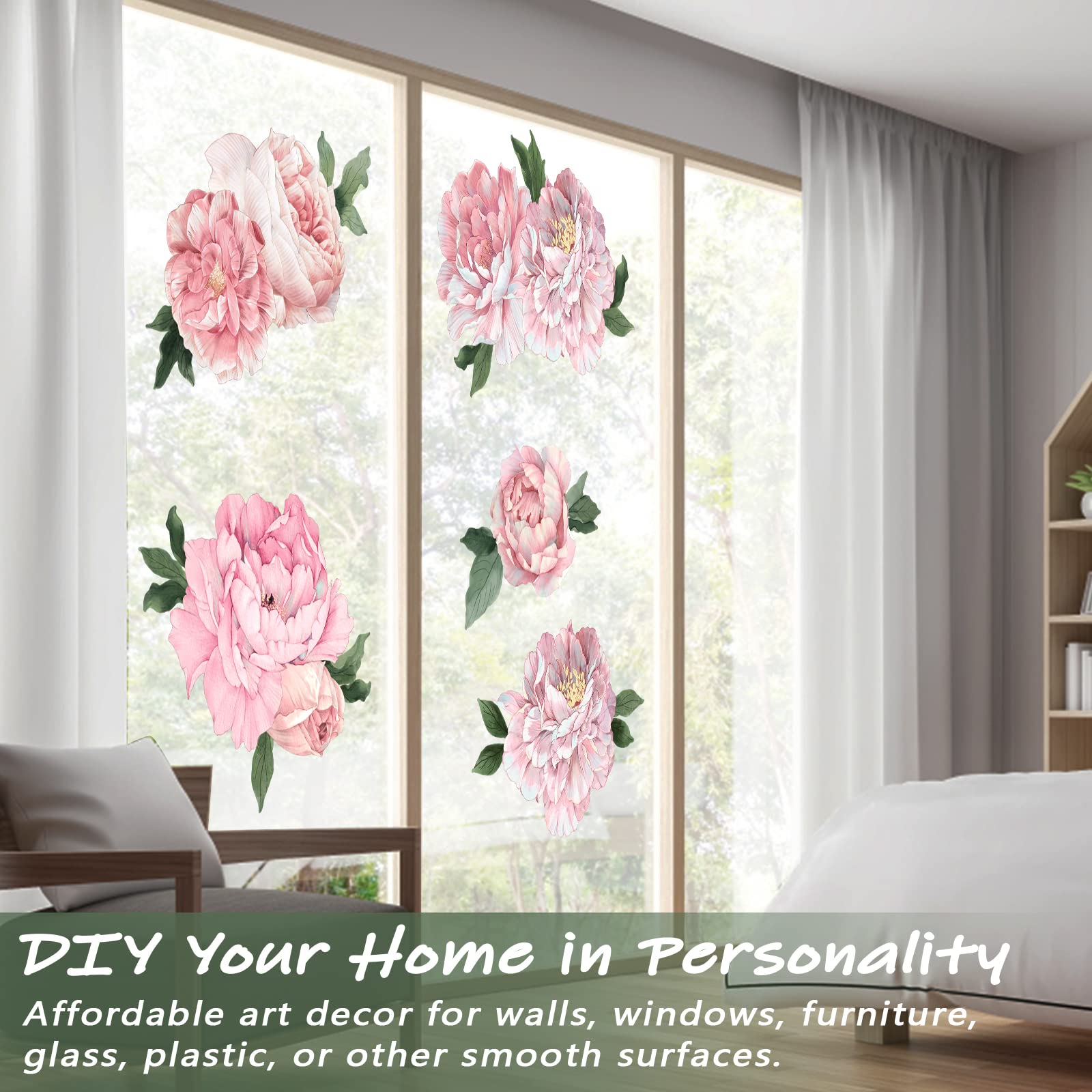 Snapklik.com : Pink Peony Wall Stickers For Nursery Wall Decor Flowers ...