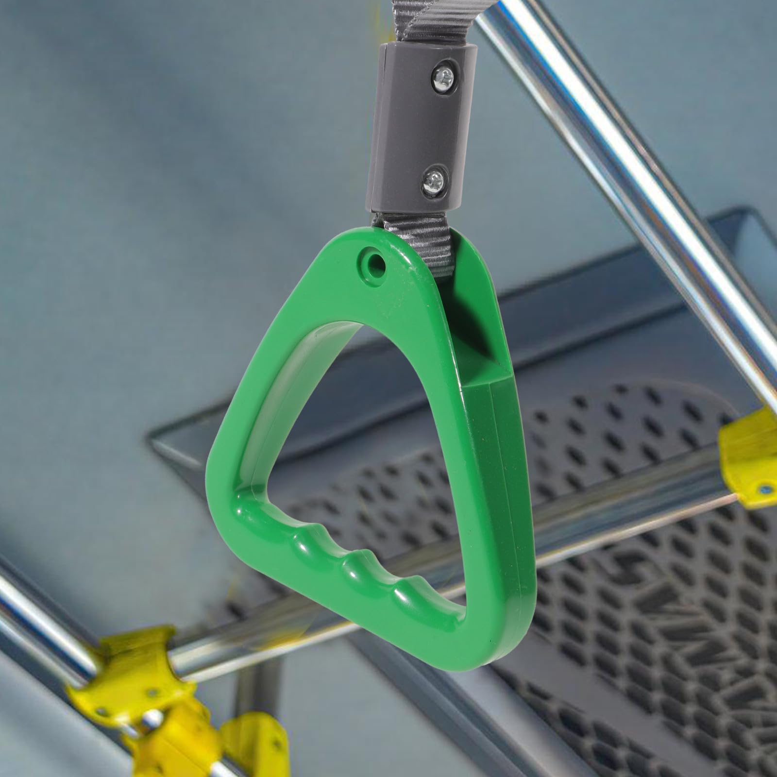 Anillo Fácil de Agarrar y Seguro para Manos de Manija Verde de Plástico para Autobús Adecuado para Uso en Transporte Público y Metro