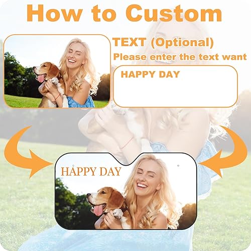Miniatura 2 de Parasol personalizado para parabrisas de automóvil, añade tu foto, logotipo, texto, imagen, personalizable, visera solar, protector solar plegable