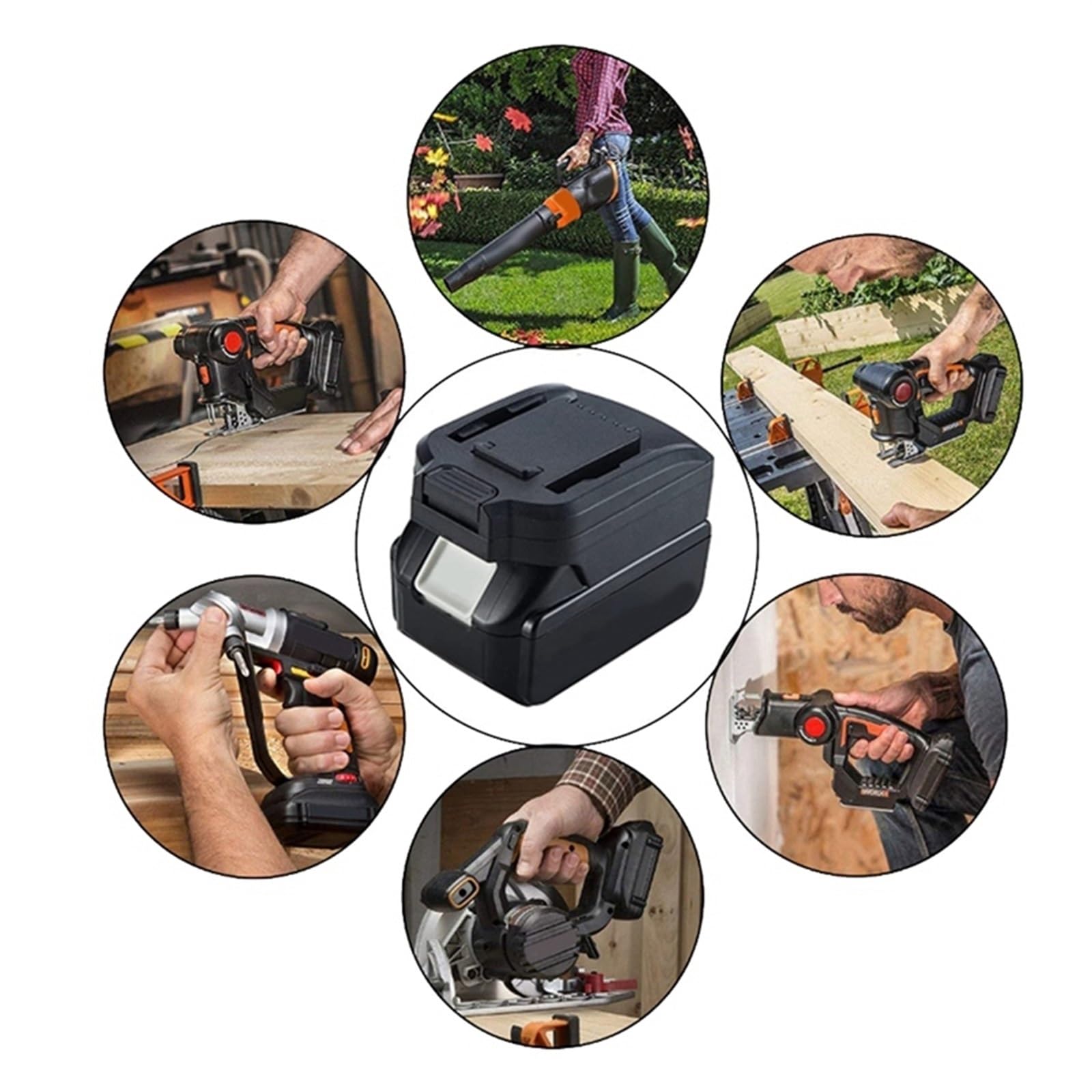 For la Conversion de batterie de la série 18V BL compatible avec l'adaptateur de batterie de convertisseur d'outil de batterie au Lithium WORX 20V 6PIN