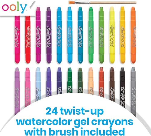 Miniatura 20 de Ooly Cat Parade - Crayones de gel para niños y adultos, juego de 12 crayones de colores arcoíris para superficies de vidrio y papel con tapas
