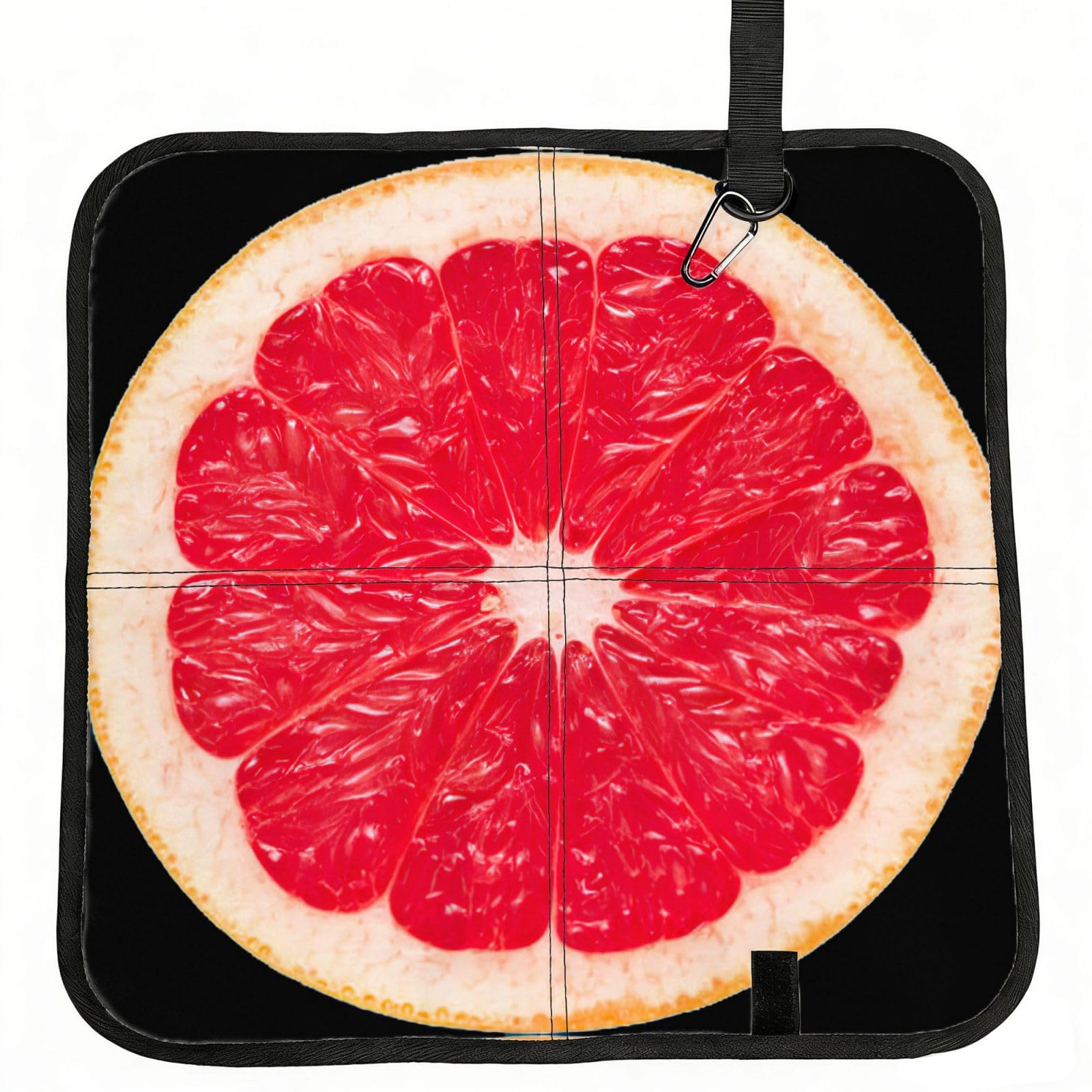 VCzsdff Pink Ripe Grapefruit Slice Print Portable Seat Cushion Folding Bleacher Pad Compact Picnic Sitting Mat Polyester 40cm
