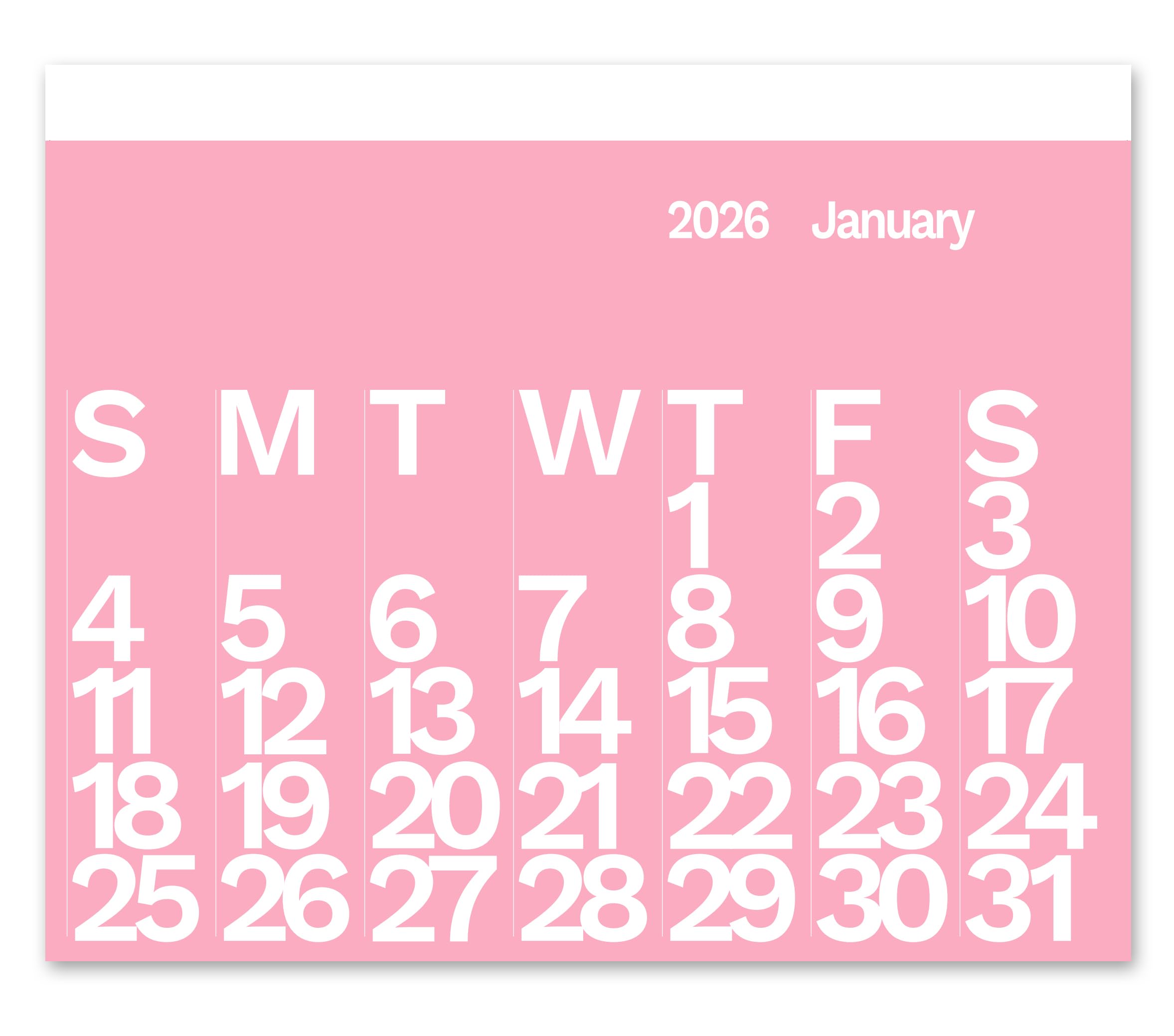 The Wall Calendar Year 2026 Color- Giant Wall Calendar 48" x 36" - 12 Month Modern Calendar - Different Color Every Month