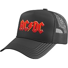 Official AC/DC Band Dark Red Logo Vintage Fan Gift Trucker Hat with Adjustable Mesh Back