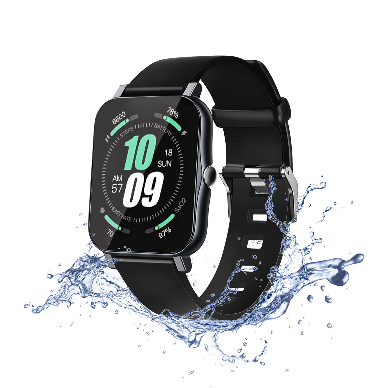 SVOHZAV Smart Watch, Fitness & Activity Tracker with 24/7 Heart Rate / Sleep Monitor / Multiple Sports Modes, IP68 Waterproof, Up to 10 Days Battery Life, Black