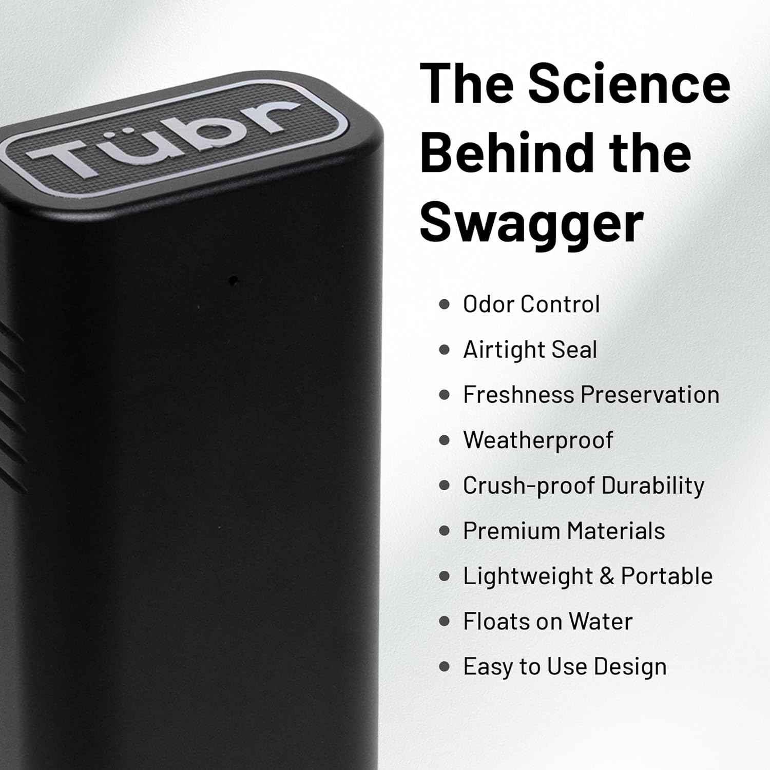 TUBR Gordo Premium Cigar Case - Airtight, Waterproof, Crush-Resistant Cigar Holder for 2 - Portable, Odor Proof, BPA-Free Container, Carrying Storage Unit for Travel, Parties, Daily Use (Raven)