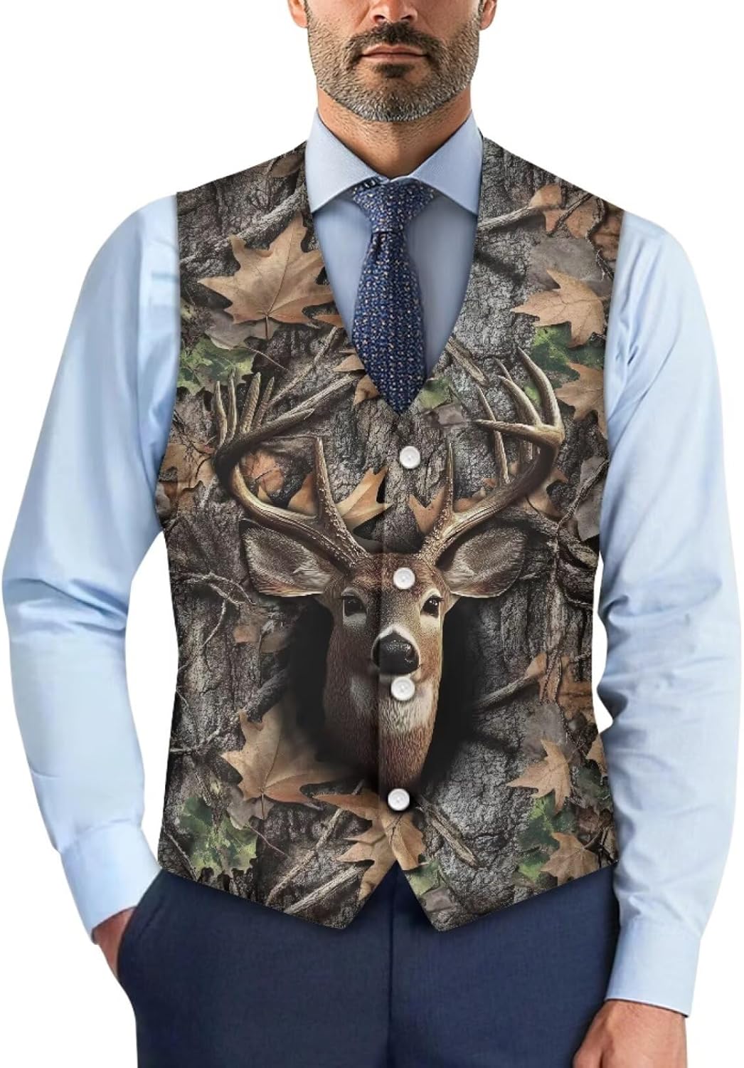 Men's Holiday Suit Vest Lightweight Waistcoat Slim Fit Jackets V Neck Button Down Vest for Festivals