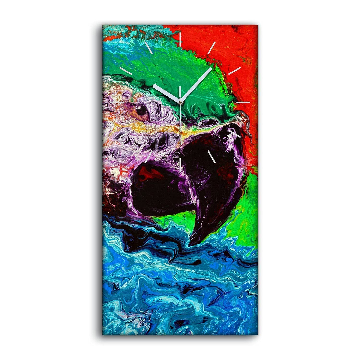 Horloge sur Toile 30x60cm Motif Perroquet Silencieuse pour Salon