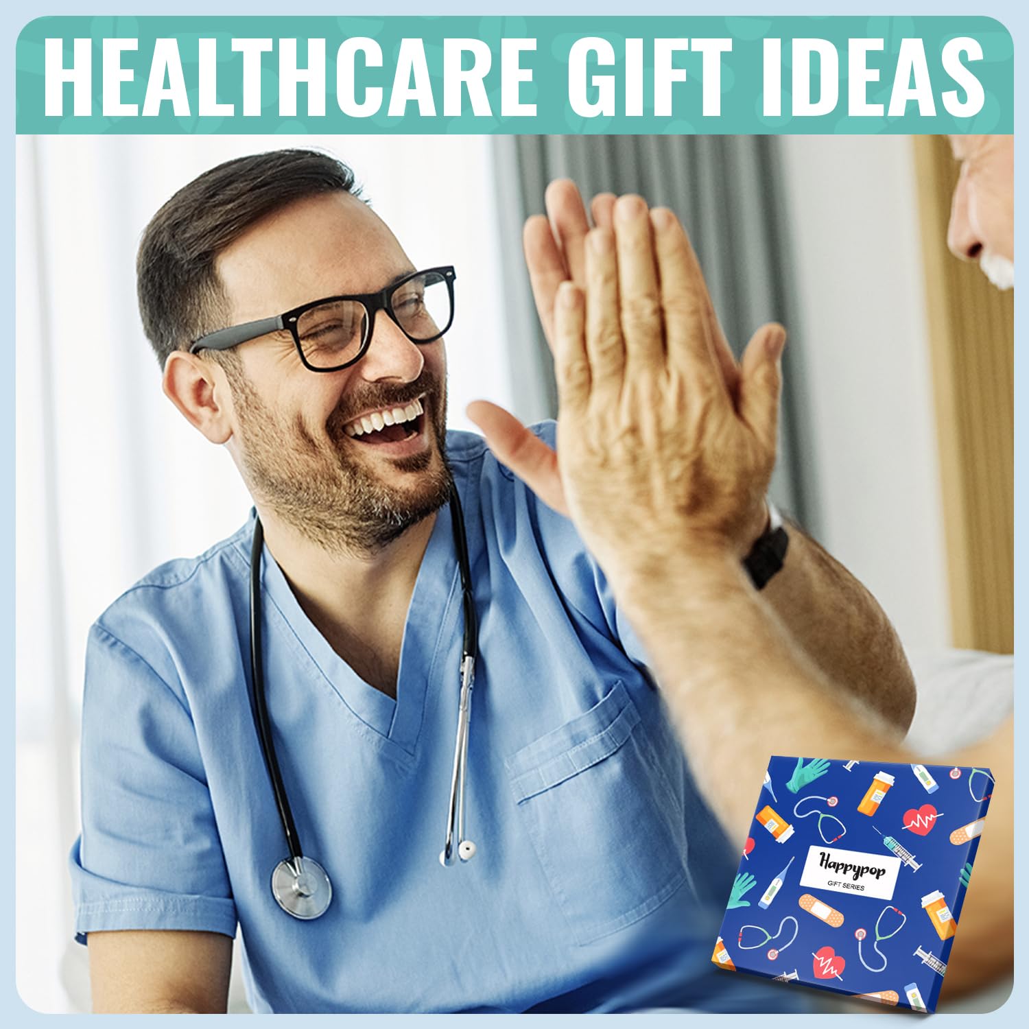 HAPPYPOP Nurse Doctor Vet Tech Gifts - Ophthalmologist Cancer Gift, Drs Day Nurse Week Socks