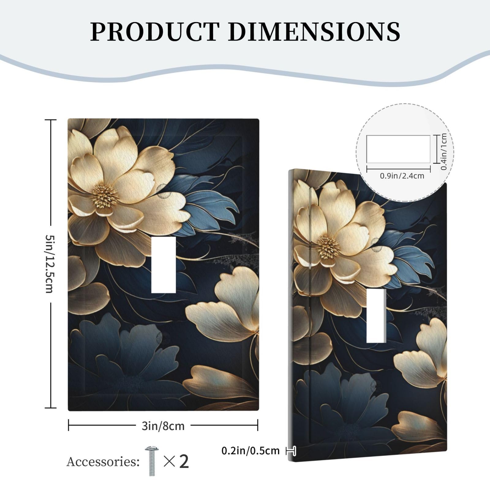 Decorative Light Switch Cover Plate Rustic Flower White Floral Vintage - View #7
