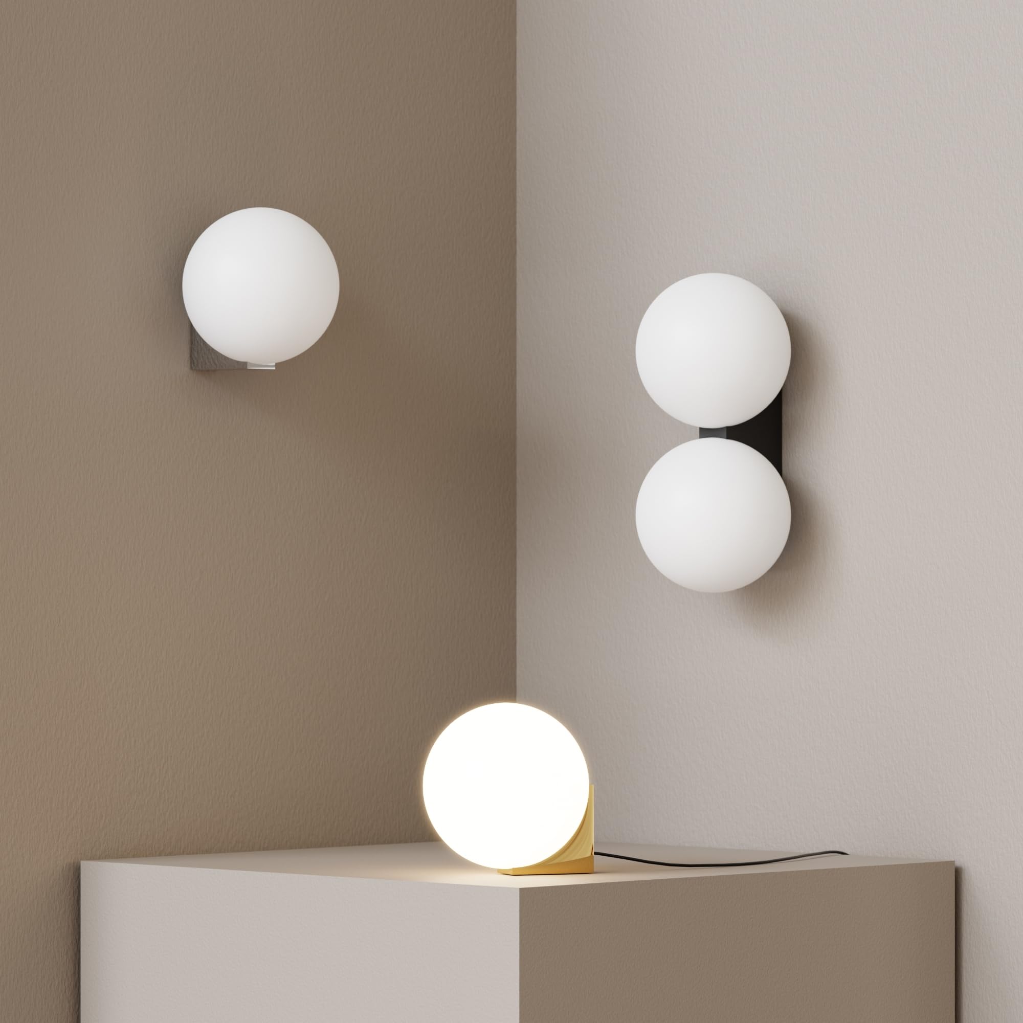 Sulion - Aplique OBI Lámpara - Metal Cromo 2 Bolas Opal Mate 2xG9 Iluminación
